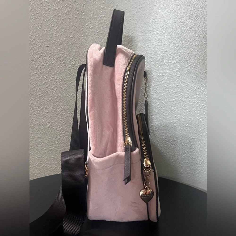NEW Juicy Couture POWDER BLUSH HERITAGE BACKPACK Mini Bag Purse with Heart Charm